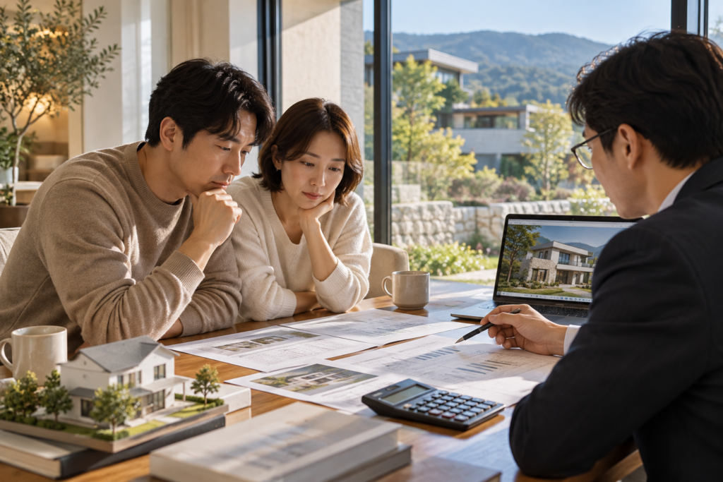 부부의 주택 상담 회의
